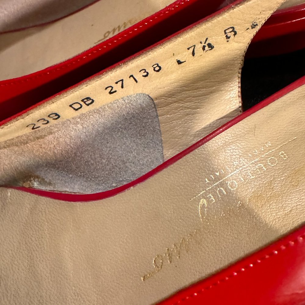 Salvatore Ferragamo sie 7.5B red sling back shoes - Picture 11 of 12
